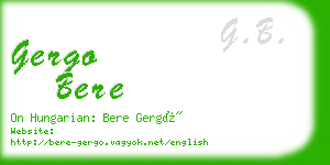 gergo bere business card